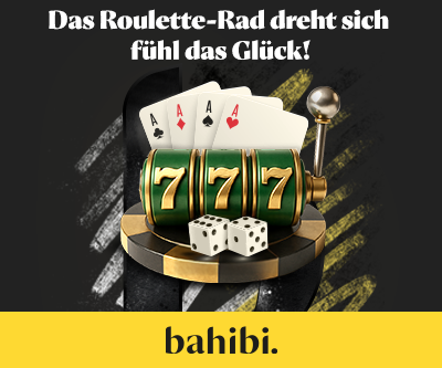 Bahibi Schweiz Darstellung mit Slotmaschine Karten und Würfeln