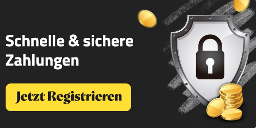 Sicherheitsanzeige mit Schloss Symbol Münzen und Registrieren Button